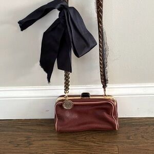 Lanvin Burgundy Leather Crossbody Bag